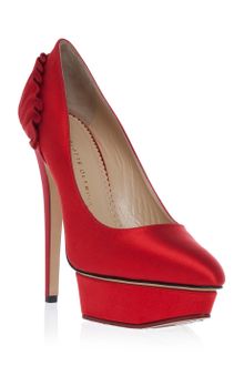 Charlotte Olympia Paloma Satin Platform Heels - Lyst