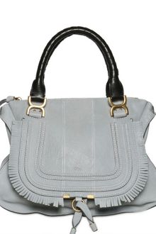 Chloé Grained Leather Marcie With Fringing - Lyst