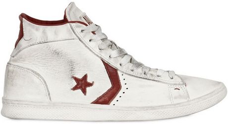 converse pro leather trainers in white