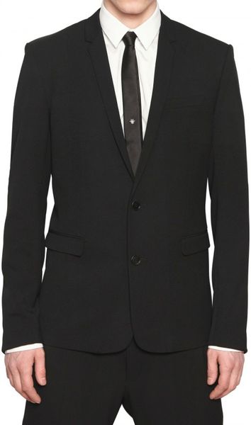 Dior Homme Wool Toile Two Button Suit in Black for Men - Lyst