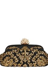 Dolce & Gabbana Miss Dea Embroidered Suede Clutch