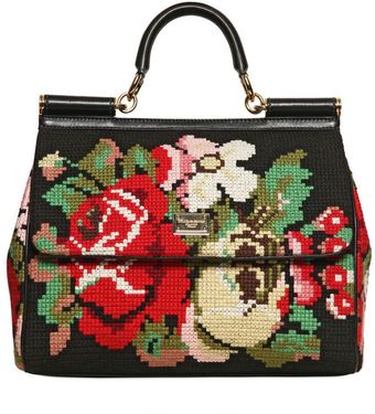 Dolce & Gabbana Miss Sicily Cross Stitched Top Handle - Lyst