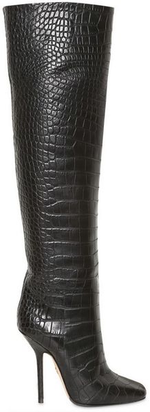 Emilio Pucci 120mm Soft Calfskin Over The Knee Boots in Black - Lyst