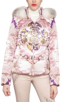 Emilio Pucci Fox Fur Printed Techno Satin Jacket - Lyst