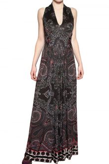 Etro Printed Viscose Jersey Long Dress - Lyst