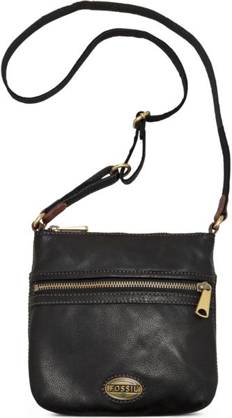 Fossil Explorer Leather Mini Crossbody in Black Fossil Explorer Leather Mini Crossbody in Black