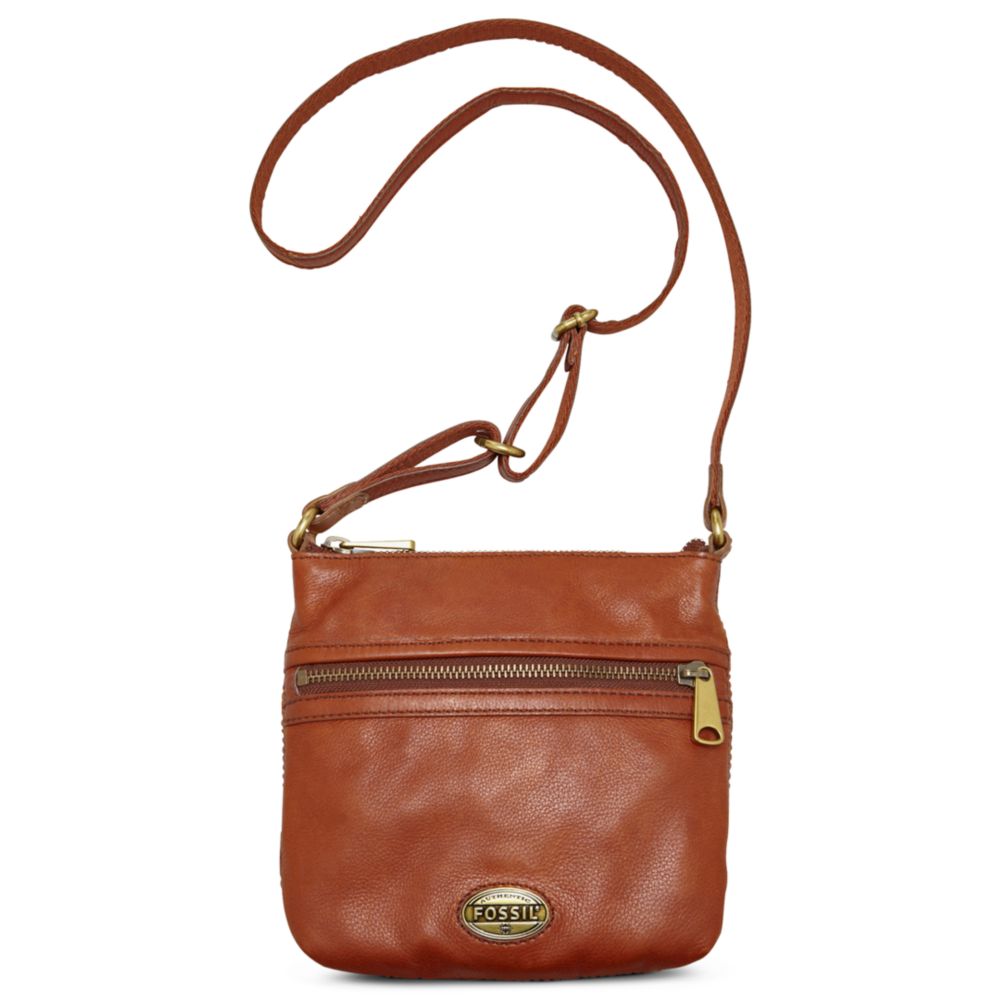 Fossil Explorer Leather Mini Crossbody in Brown (rust brown) | Lyst