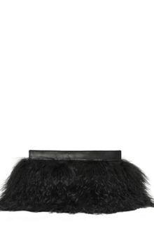 Gareth Pugh Mongolian Fur and Leather Clutch Bag - Lyst