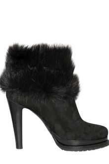 Giorgio Armani 110mm Suede and Shearling Boots - Lyst