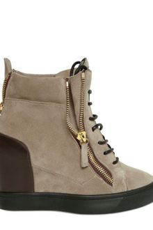 Giuseppe Zanotti 90mm Suede and Calfskin Sneakers - Lyst