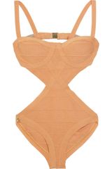 Hervé Léger Cutout Bandage Swimsuit