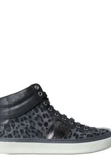 Jimmy Choo Leopard Print Suede Belgravi Sneakers - Lyst