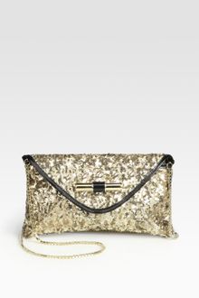 Jimmy Choo Canisa Sequins Patent Leather Clutch - Lyst