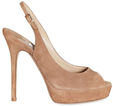 Jimmy Choo Shaw Suede Open Toe Sandals in Beige (nude) - Lyst