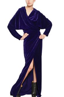 Lanvin Viscose Velvet Long Dress - Lyst
