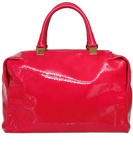Lanvin Polochon Patent Leather Top Handle in Pink (fuchsia) - Lyst