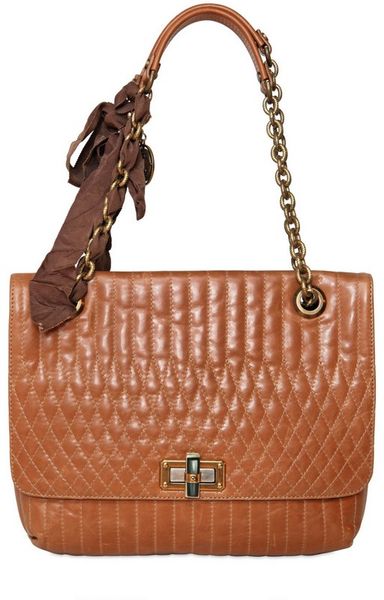 Lanvin Medium Happy Quilted Leather in Brown (nut) - Lyst