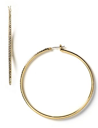 Ralph Lauren Crystal Hoop Earrings - Lyst