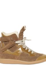 Maison Martin Margiela 30mm Suede Patent Leather Sneakers