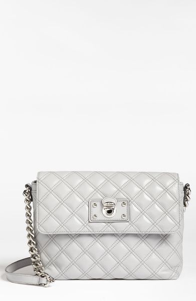 Marc Jacobs Quilting Large Single Leather Shoulder Bag in Gray (light grey/ nickel) - Lyst
