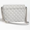 Marc Jacobs Quilting Large Single Leather Shoulder Bag in Gray (light grey/ nickel) - Lyst