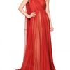 Maria Lucia Hohan Draped Shoulder Pleated Muslin Dress in Red - Lyst