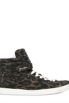 Pierre Hardy Leopard Printed Suede Sneakers - Lyst
