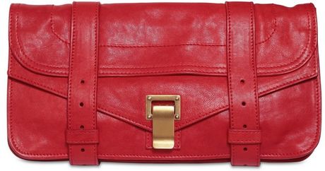 Proenza Schouler Ps1 Pochette Lux Leather Clutch in Red - Lyst