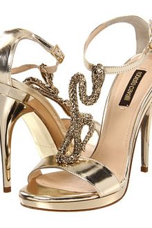 Roberto Cavalli Calf Sandal Pump with Gold Metal Snake Detail - Lyst