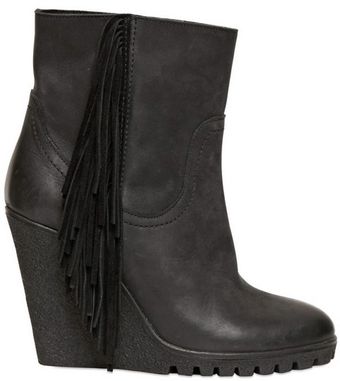 Strategia 100mm Calf Fringe Boot Wedges - Lyst