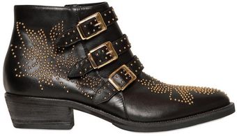 Strategia 34mm Studded Belted Leather Low Boots - Lyst