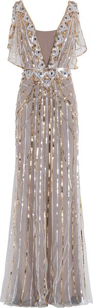 Temperley London Sequin Gown in Gold (red) - Lyst