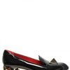 Valentino 30mm Patent Macro Stud Loafers in Black - Lyst