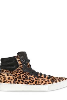 Yves Saint Laurent Malibu High Leopard Print Pony Sneakers - Lyst