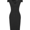 Alexander Mcqueen Black Cowl Neck Crepe Pencil Dress in Black - Lyst