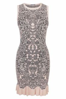 Alexander McQueen Fleshblack Barnacle Jacquard Ruffle Minidress - Lyst