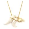 Alexander Mcqueen Gold Skull and Tusk Pendant in Gold - Lyst