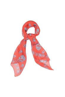 Alexander McQueen Redblue Silk Skull Scarf - Lyst