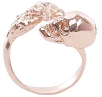 Alexander McQueen  Gold Shell Skull Spiral Ring - Lyst