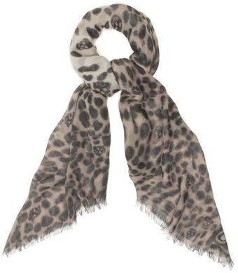 Alexander McQueen Sandblack Leopard Skull Pashmina - Lyst