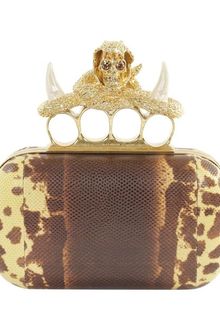 Alexander McQueen Spotted Karung Serpent Skull Knucklebox Clutch - Lyst