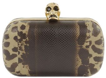 Alexander McQueen Spotted Karung Skull Box Clutch - Lyst