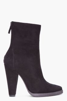 Balmain Black Suede Sofia Booties - Lyst