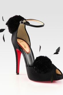 Christian Louboutin Pluminette Satin Platform Sandals - Lyst