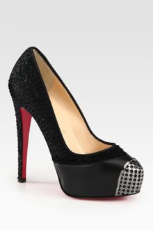 Christian Louboutin Pony Hair and Metal Toe Platform Pumps - Lyst