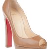 Christian Louboutin Peep Toe Pumps in Brown - Lyst