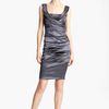 Dolce & Gabbana Ruched Stretch Satin Dress in Gray (dark grey) - Lyst