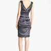 Dolce & Gabbana Ruched Stretch Satin Dress in Gray (dark grey) - Lyst