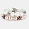 Givenchy Shakey Pearl Stretch Bracelet in Pink (blush/ vintage rose/ chocolate) - Lyst