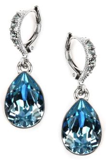 Givenchy Silver Tone Aqua and Sapphire Crystal Teardrop Earrings - Lyst